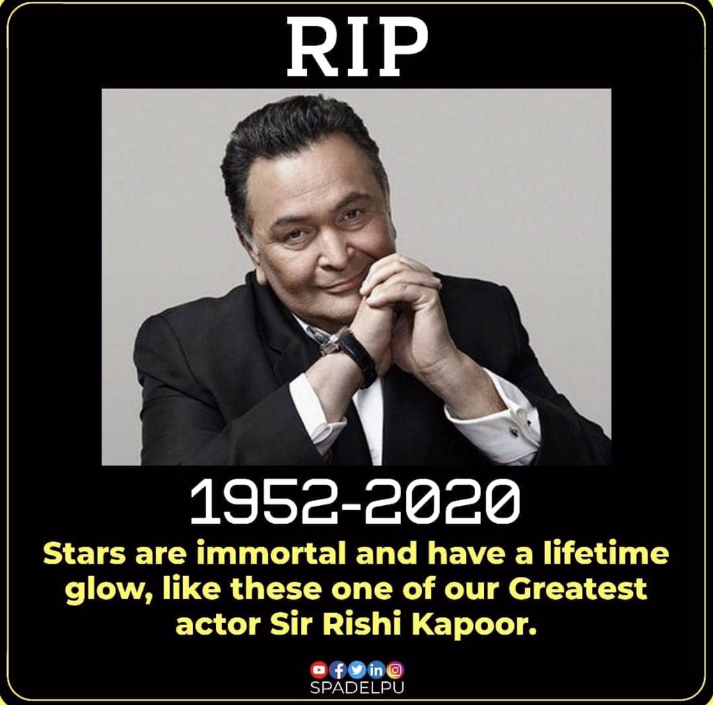 devendr34657983's tweet photo. A Multi talented personality, started journey as a child artist in his father's film. A great tribute to such a dedicated actor.
#rishikapoor #RIPrishikapoor #death #bollywood #restinpeacerishikapoor #inspiration #spadelpu #RanbirKapoor https://t.co/Dx0989Di2d