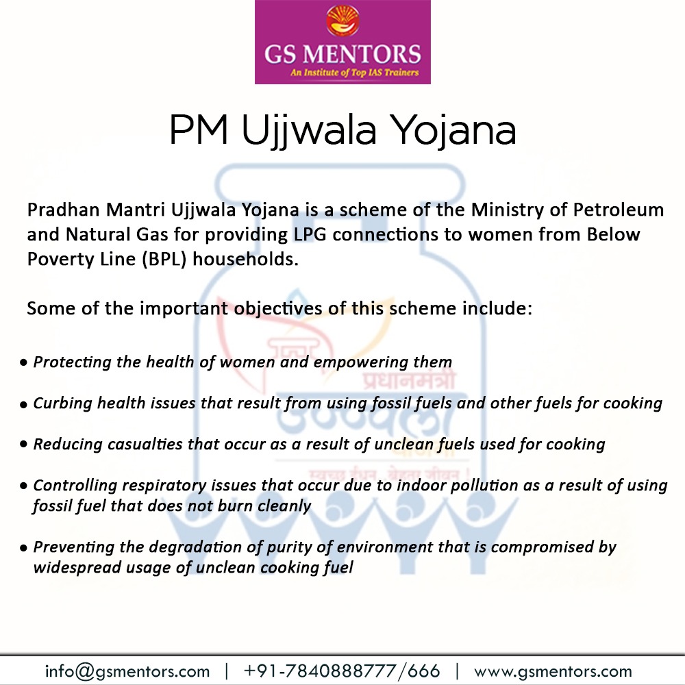 GS_Mentors's tweet photo. Through this Ujjwala Yojana scheme, the Indian government hopes to provide over 5 crore connections of (LPG) to women who are a part of families that are below poverty line. Any family whose household income is less than Rs.131 per day falls under this category.
@GS_Mentors. https://t.co/C5jQrY5vf1