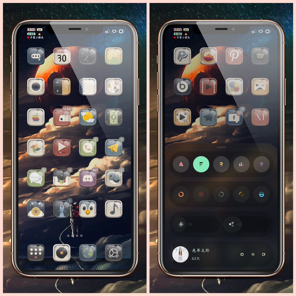 13XHM14's tweet photo. Another setup for today 😎
@NiceiOs @NoisyFlake @MTAC8 @izzldsgn31 @SparkDev_ @DODGraphics
#GinaCC #NiceBarX #Mocca #Prysm #iThemer #SnowBoard #PageDotsByMe #MagmaEvo #SMPRO #Lynx
Thanks to everyone 😎 https://t.co/01cFBXiSrq