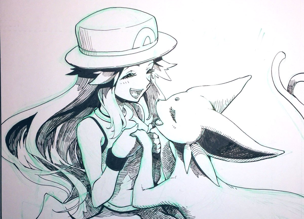 エーフィ ,リーフ(ポケモントレーナー) 「イチャイチャ 」|清順のイラスト