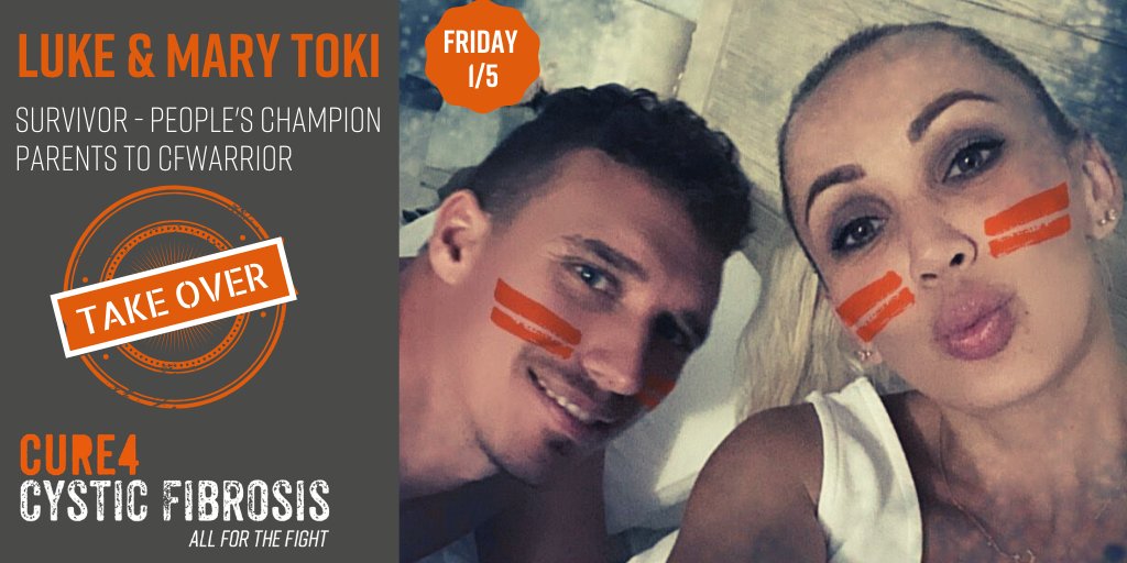 Cure4CFF's tweet photo. We welcome Luke &amp; Mary Toki to our #CFArmy! To launch #CFAwarenessMonth they're taking over #Cure4CF.
https://t.co/KvePJHfKSM https://t.co/06jsYAIXxI