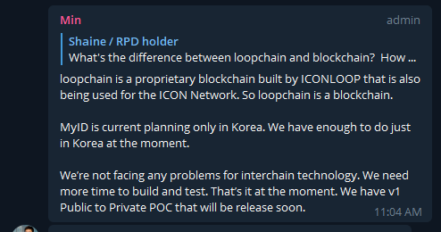 Tony_D__'s tweet image. Q: What's the difference between #loopchain and #blockchain?

@minhokim - loopchain is a proprietary blockchain built by #ICONLOOP that is also being used for the #ICON Network

"We have v1 Public to Private POC that will be release soon"