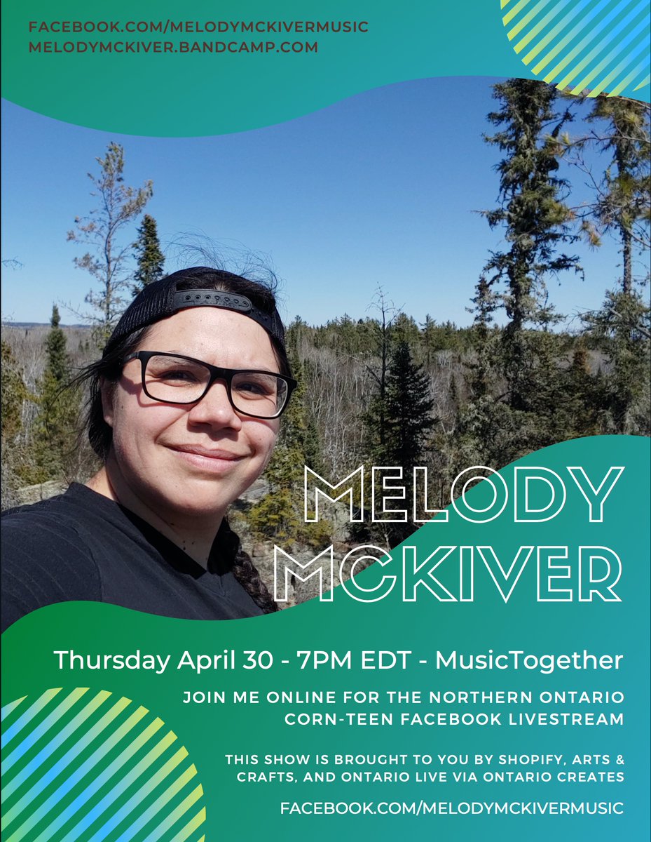 I'll be going live over on my Facebook page Thursday April 30 at 7PM EST! Join me at facebook.com/melodymckiverm… #musictogetherON #Treaty3

Miigwech to @artsandcrafts and @CION_north for putting this day together.