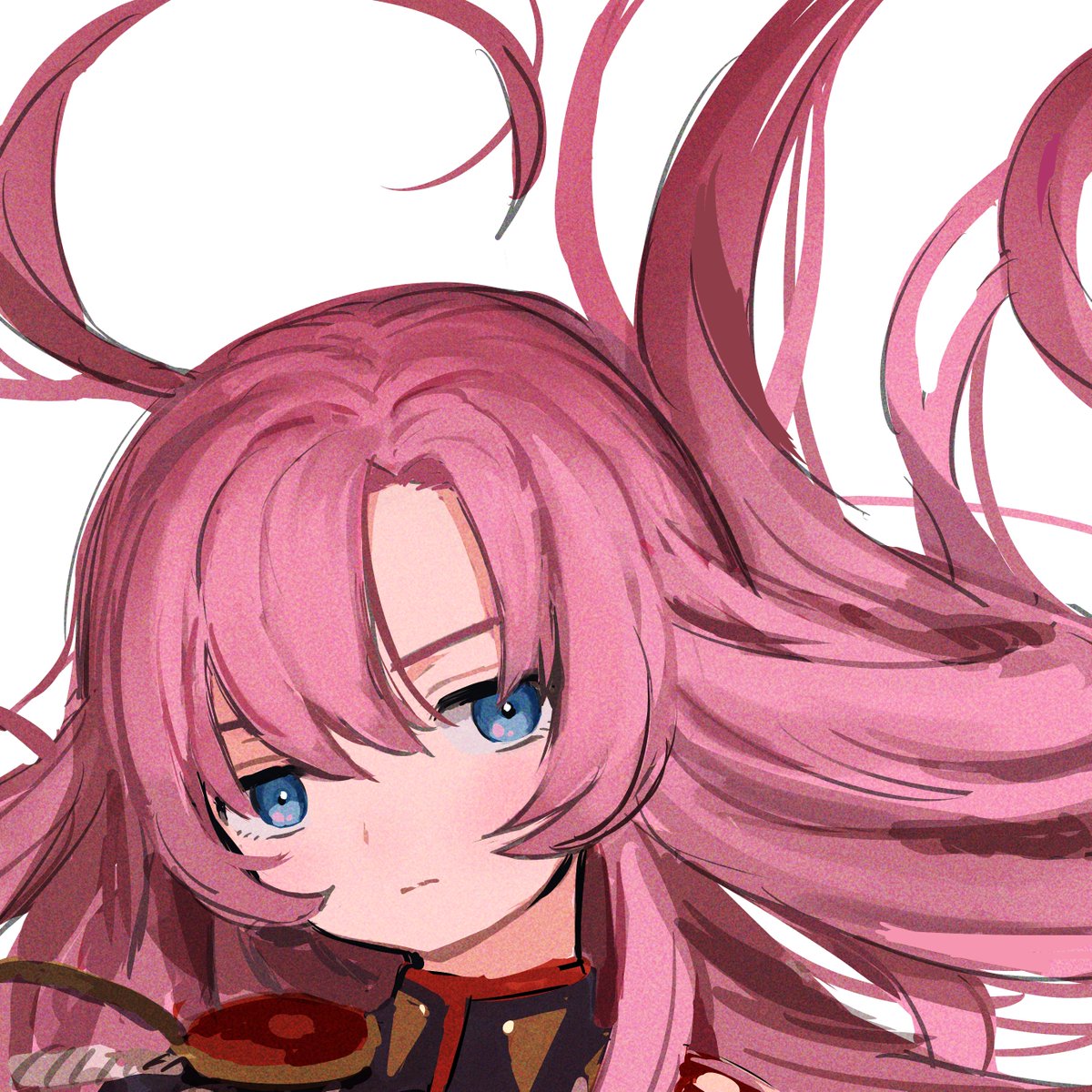 1girl solo pink hair weapon long hair sword blue eyes  illustration images