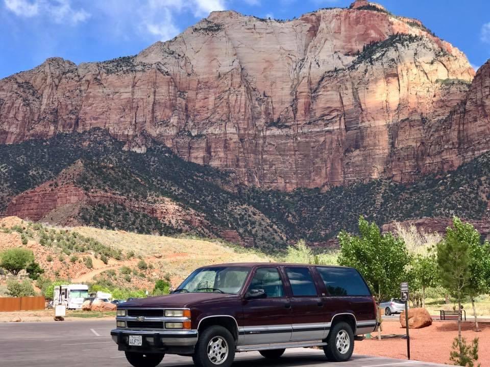 dabella41510's tweet photo. I love my @chevrolet Truck. Her name is Betsy. She’s a 1994 Suburban S-1500. Pic was taken at Zion National Park in Utah. Since this trip, I’ve repainted her and swapped in a new engine! #ChevyMan #AmericanMade #Suburban #Chevrolet 🇺🇸 https://t.co/UVGrJewyAC