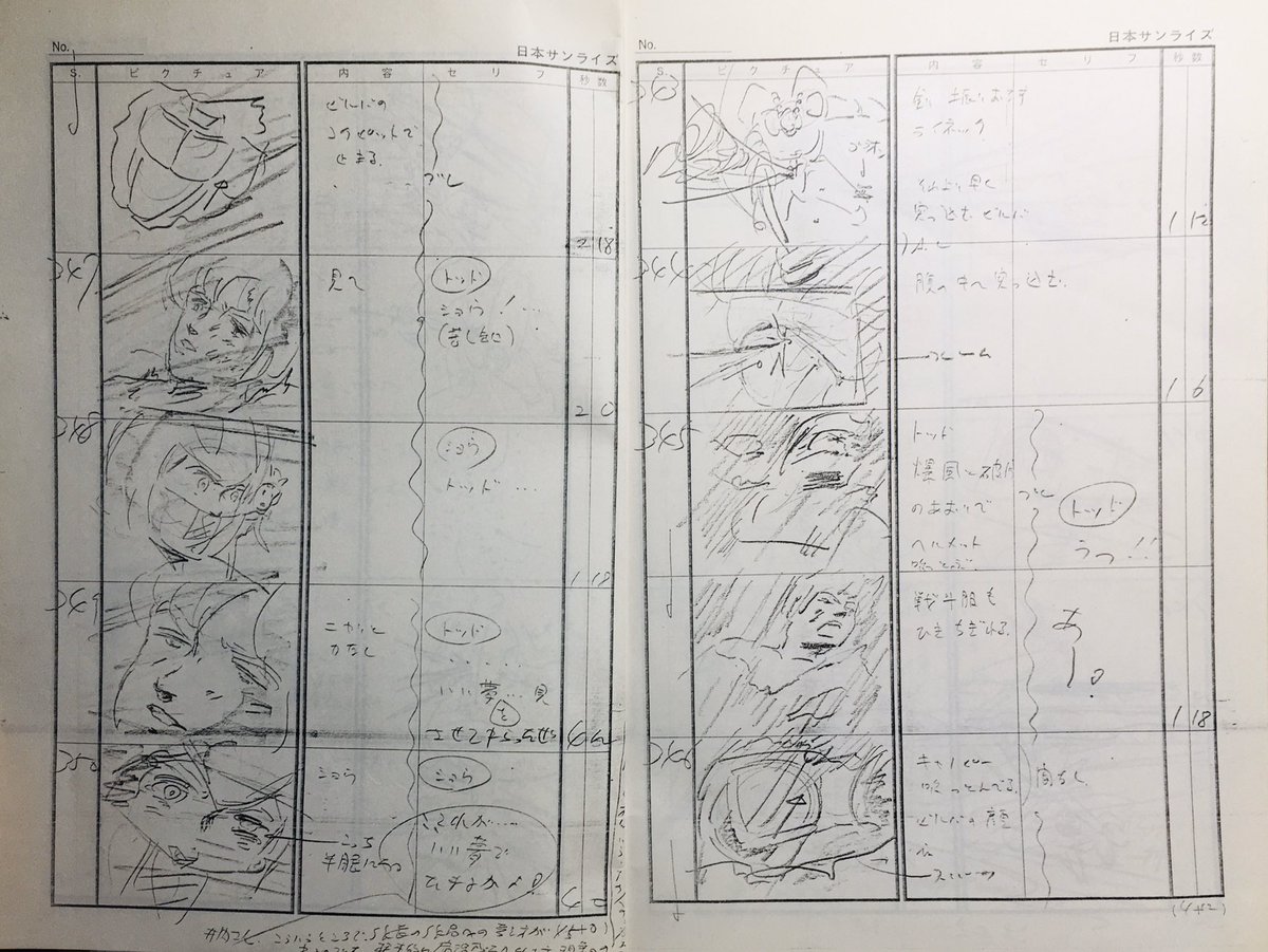 ダンバイン#45ビヨンザトッドよりラスト辺りのコンテです
#ダンバイン 