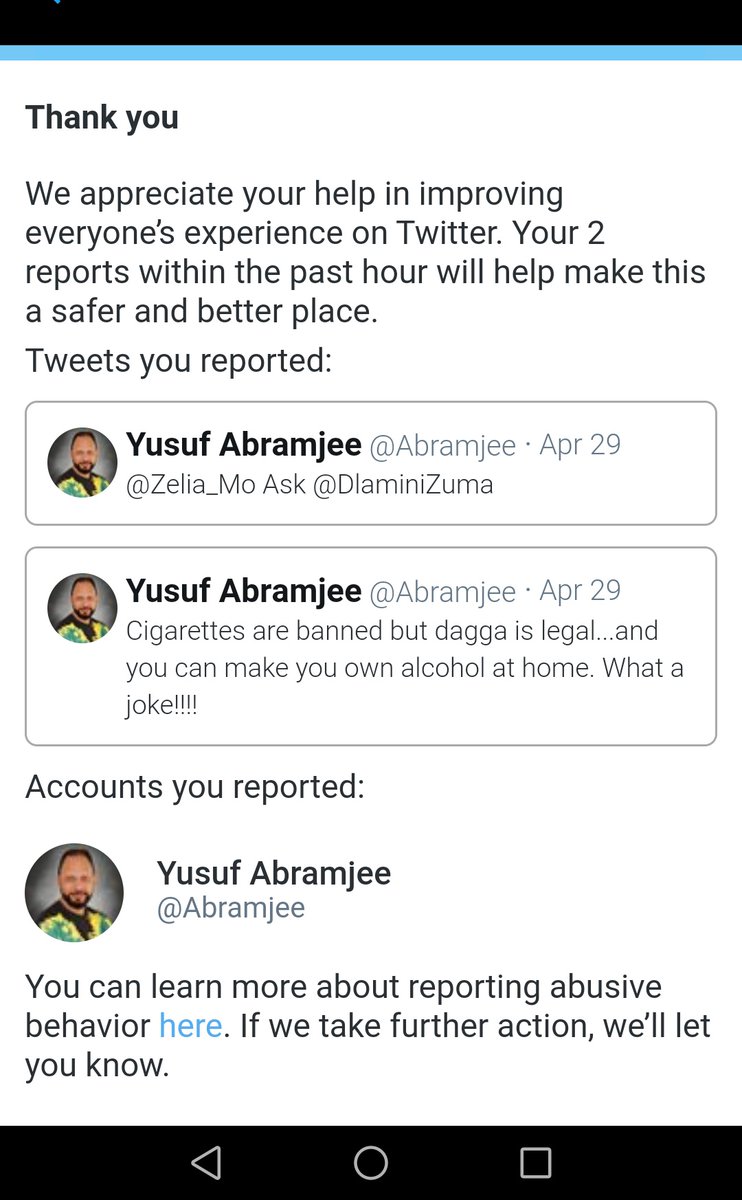 HarmonyBongane's tweet photo. I played my part, Abramjee needs to be dealt with!!! Hope Twitter will be sympathetic towards us and suspend his account! #Abramjeemustfall https://t.co/YwGt0GEQkP