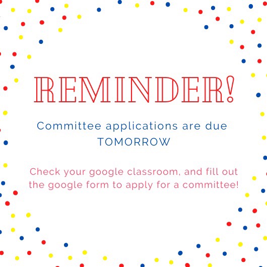 Make sure to sign up for a committee by Friday, May 1st!
