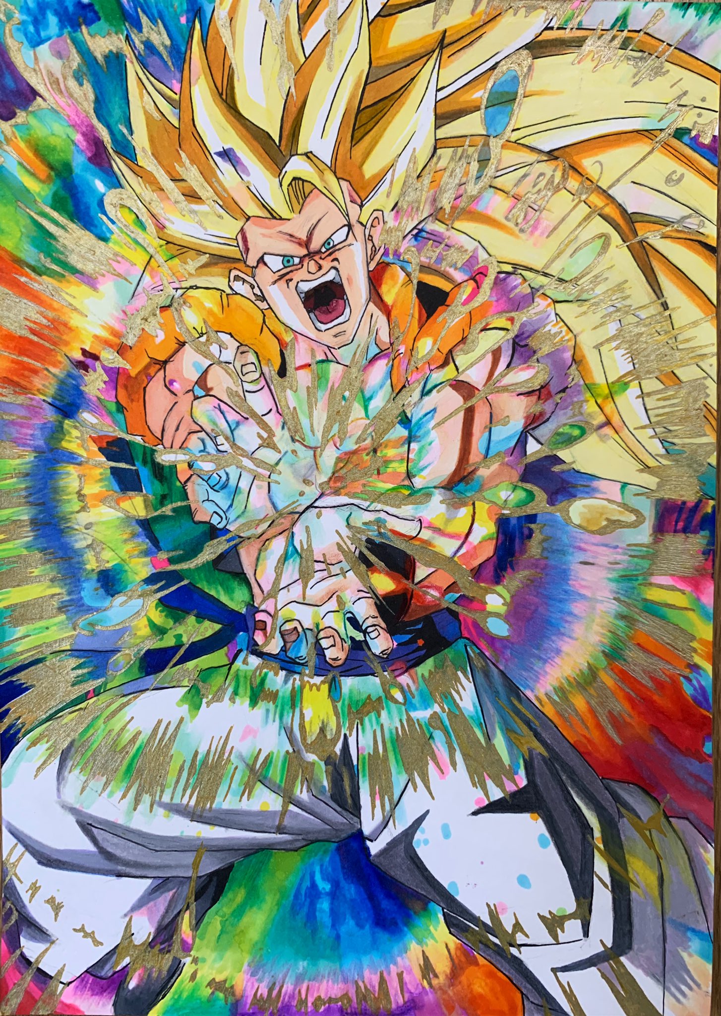 れもん Dbhより ゴジータ3 完成しました 模写 ドラゴンボール ゴジータ T Co Uesnks8uy2 Twitter