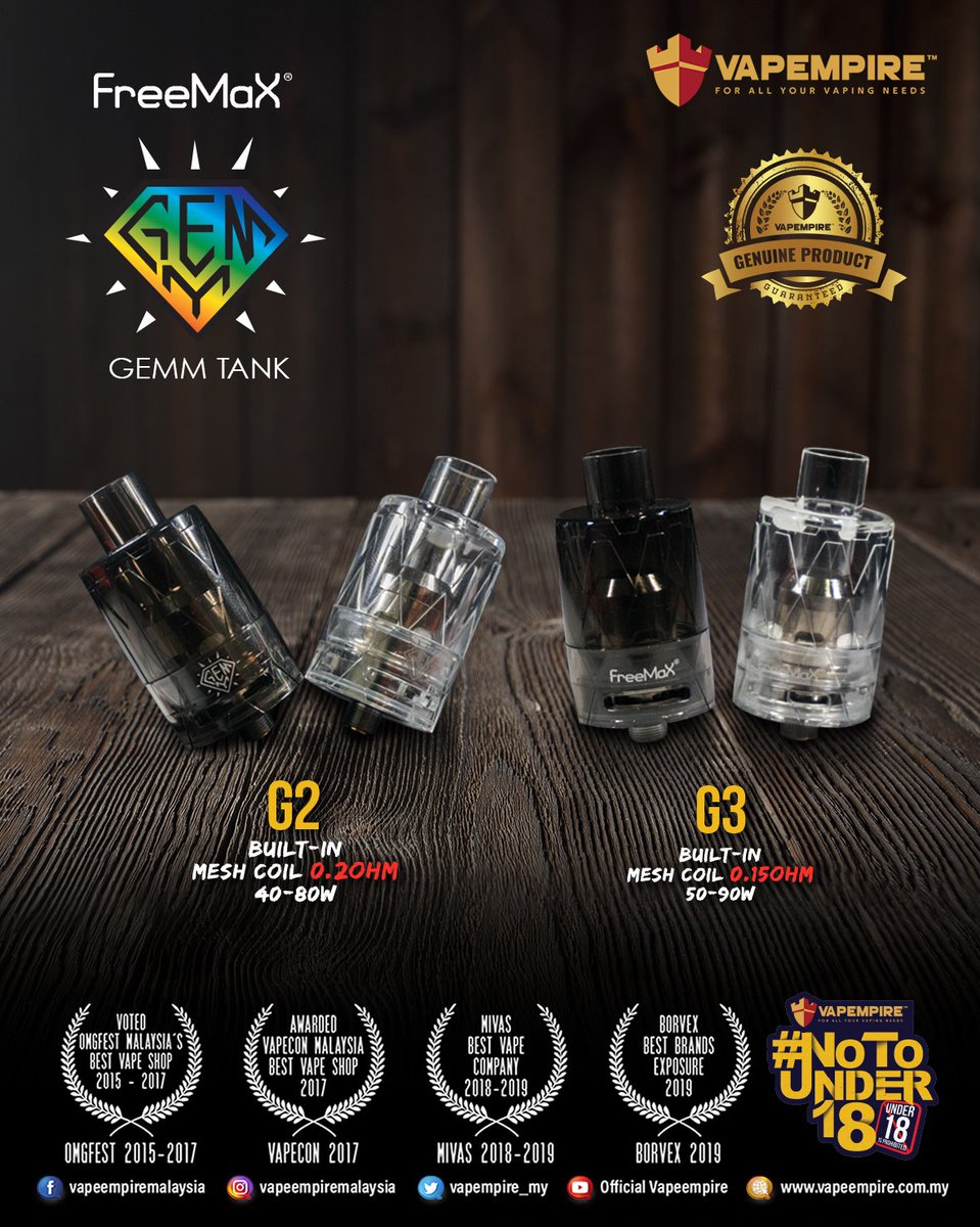 Vape Empire Malaysia On Twitter Adopting A Light Weight Size With Top Refill System This Tank Is Built In With Mesh Coil Has An Ability To Hold Up To 4 5ml Juice