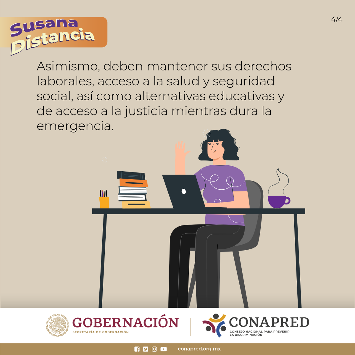 Las personas diagnosticadas con COVID-19 merecen un trato digno, como todos y todas. Deben mantener sus derechos laborales, acceso a la salud y seguridad social y alternativas de acceso a la justicia. #QuédateEnCasa #AplanaLaCurvaDeLaDiscriminación