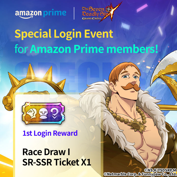 7DS_en's tweet photo. 🎁Special Login Event for Amazon Prime members!
All you have to do is log in with your Amazon Prime account!
Acquire a new reward once every two weeks!
📌View more details on official forum: https://t.co/uB2w0LamuN https://t.co/UFQxZEKyjb