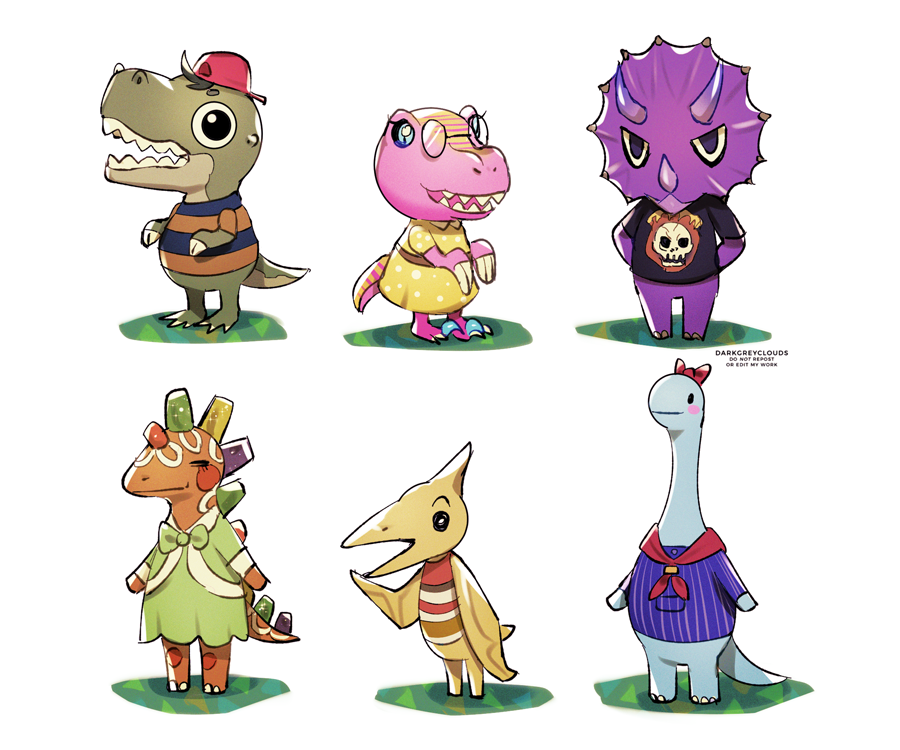 DarkGreyClouds's tweet photo. designed some dino villagers~ https://t.co/67pOSwvFcf