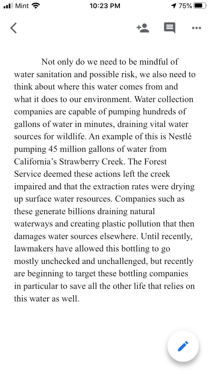Some current events on clean water!