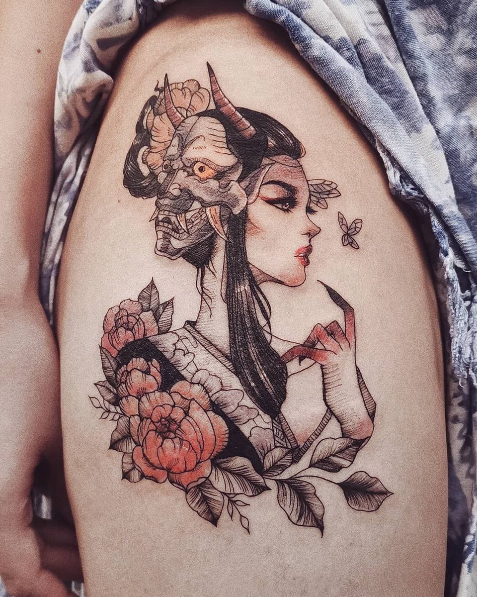 Beautiful girl tattoo artist with tattoos Stock Photo by MikhailKayl  70890197