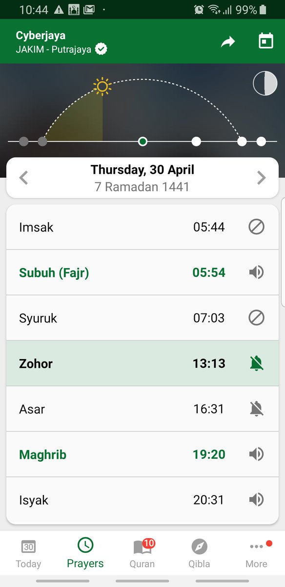 Muslim Pro Official Twitterren Salam As Per Checking The Prayer Time In Cyberjaya Is Accurate And Sync With The One From Jakim Https T Co K1oifplyru Make Sure To Enable Automatic Settings On The App