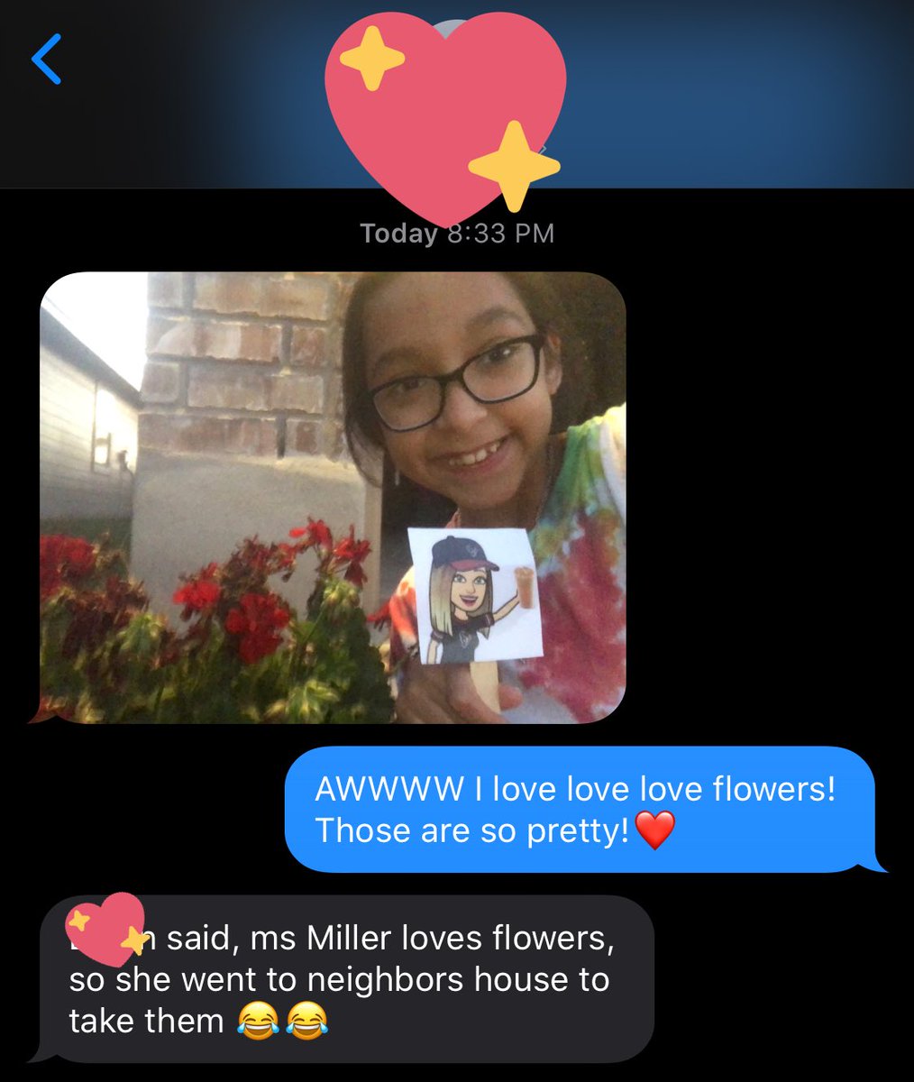 Already have some pictures from students and their Flat Ms. Miller! They knew that even SHE loves flowers. This makes my heart so full! 🌻❤️📸 <a href="/NISD/">Northside ISD</a> <a href="/NISDKallison/">Kallison Elementary</a> #leadthecharge #distancelearning #NISDTL #iteachtoo #iteach4th