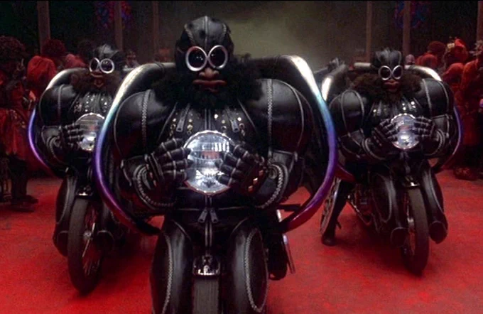 The wonderful Winged Monkeys of Oz. In THE WIZ (1978), where they were called Flying Monkeys, they appeared as a sinister motorcycle gang. 2 and 3 are illustrations by W.W. Denslow for the first edition of THE WONDERFUL WIZARD OF OZ (1900). Next up, the Monkeys in the 1939 movie. 