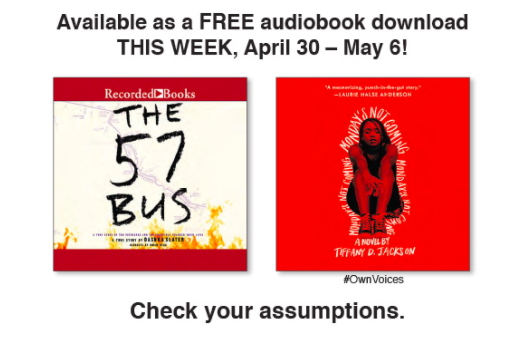 vanessathethird's tweet photo. FREE audiobook program starts tomorrow! Each week, two new titles are available to download which you get to keep FOREVER! Week's 1 theme = Check Your Assumptions. Access the program through the Sora app! https://t.co/TyvXwynqNy #readhsd #HSDDistanceLearning https://t.co/ZAHtPHk9KR