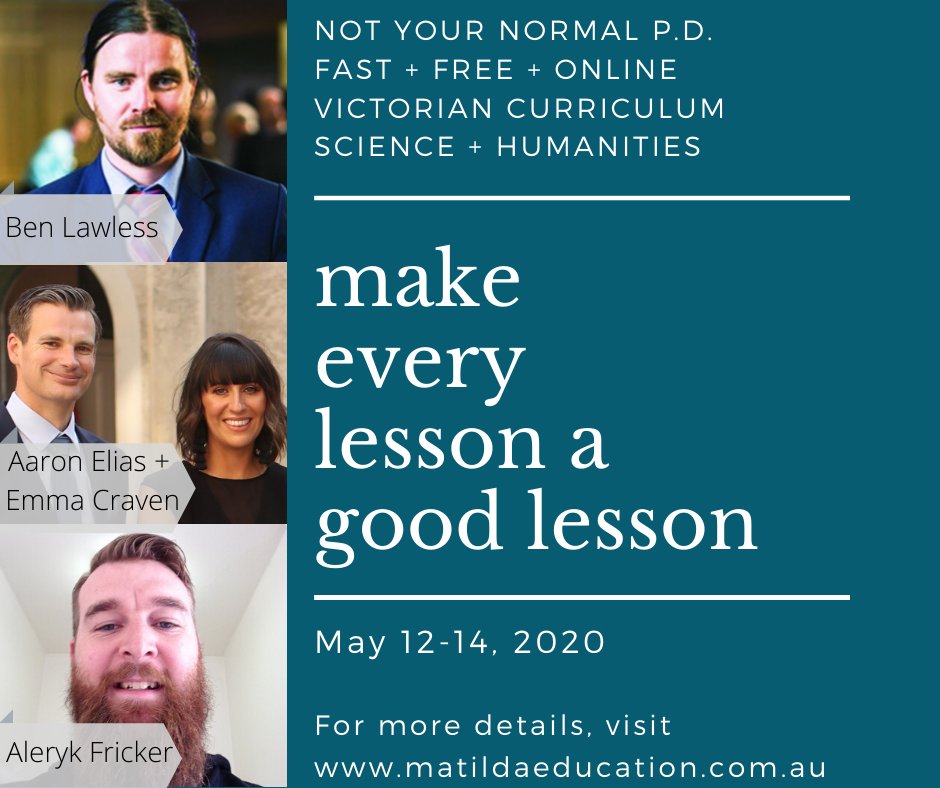 Calling all teachers! We have four brilliant educators running fast, free and online PD sessions during May. Head over to matildaeducation.com.au for more details.
