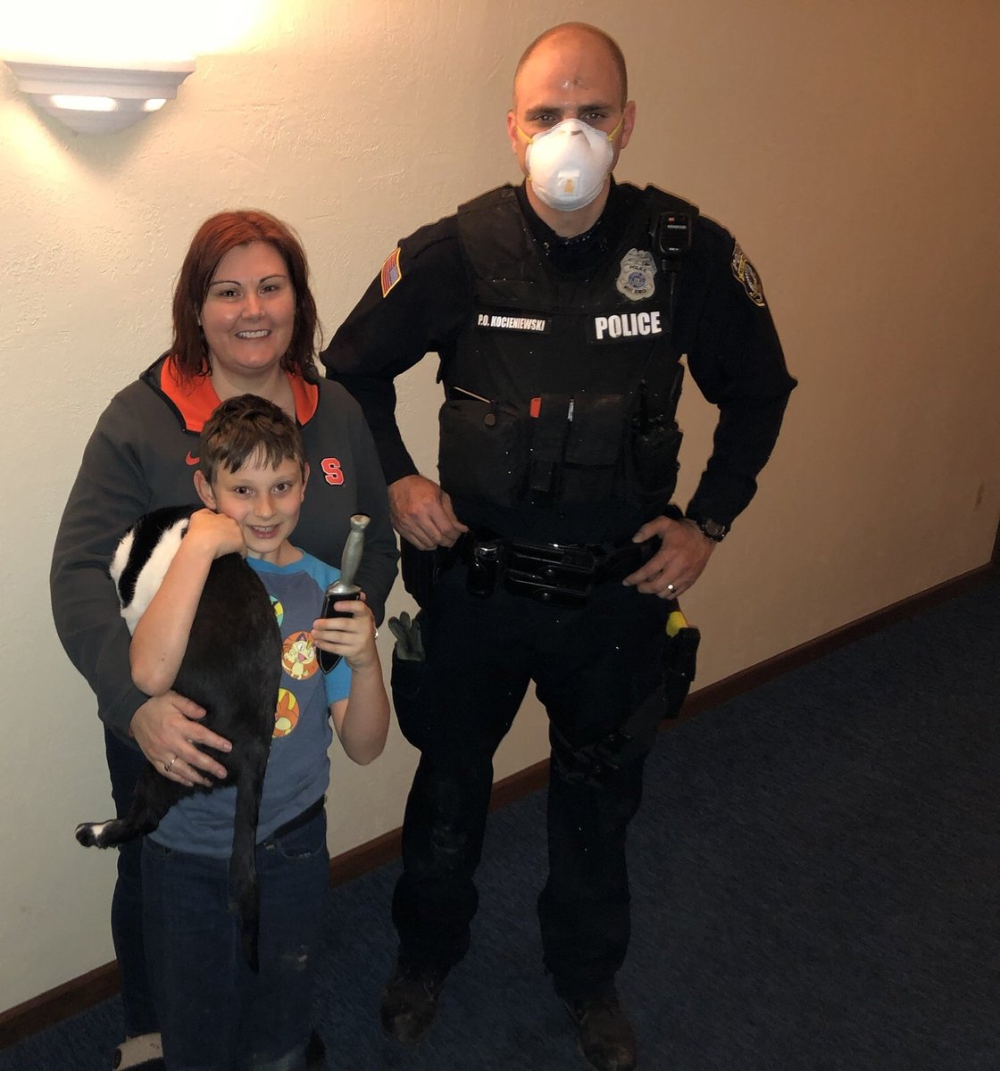 Everyone rest easy. The ceremonial dagger has been returned back to the hand of a 9 year old where it rightfully belongs. Timmy requested his cat Chapman aka "Chappy" be included in a photo.