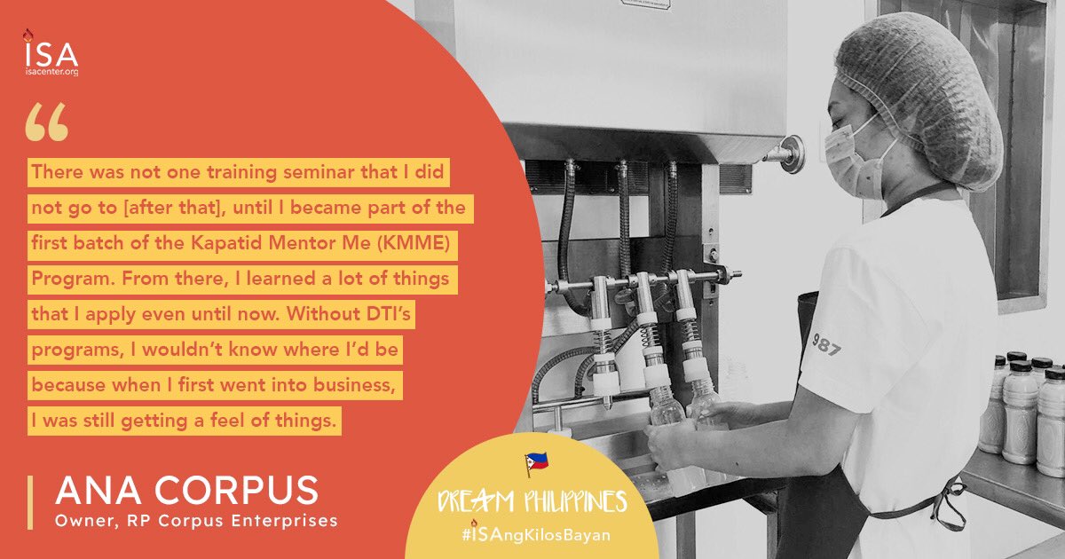 isacenterph's tweet photo. In 2012, Ms. Ana Corpus first explored the programs tailored for MSMEs by the Department of Trade and Industry (DTI). 👍🏻🇵🇭 #ISAngKilosBayan #TatakPGS

Check out the full story here: https://t.co/PSsP7fxiSR https://t.co/MDzS0vLEDw