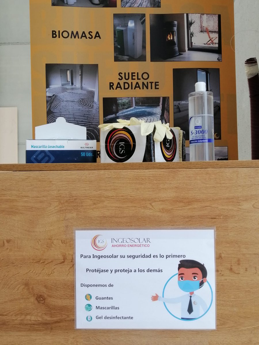 Ingeosolar's tweet photo. A partir del lunes 4 de mayo os atendemos con cita previa. Con el fin de garantizar las medidas sanitarias, disponemos de guantes, mascarillas y gel desinfectante para nuestros clientes.
📍 Pol. Ind. Tanos-Viérnoles (Torrelavega)
☎️ 942 04 99 65
👨‍💻 https://t.co/JuARO3VZ4e https://t.co/OcjS2Pmc9q