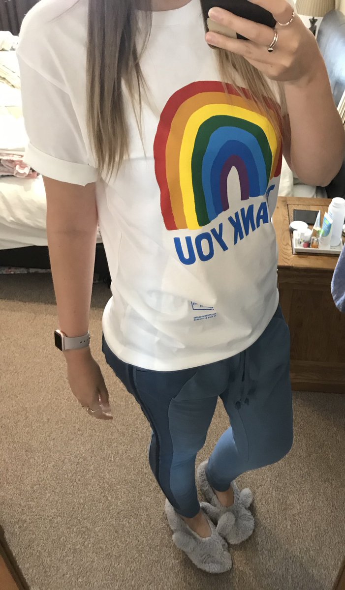 bethclilverd's tweet photo. Today’s work attire @Kindred_Social #WorkingFromHome #Cruise1st #Thankyou #ClapForOurCarers #ThankYouNHS #ThankYouKeyWorkers #Rainbow https://t.co/lSR33evRza
