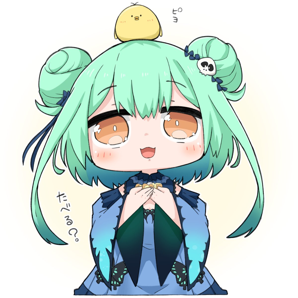 るしあらいぶ 絵クロマンサー 潤羽るしあ 餌やりルシアちゃん 金貨 お仕事募集中 のイラスト