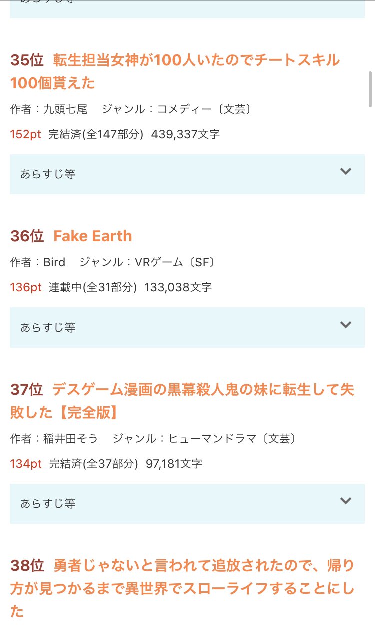 Bird 宣伝 Fake Earth 本日の異世界 文芸sfその他ジャンル別ランキングでは日間21位 週間36位 月間31位でした いつも応援ありがとうございます 作品url T Co Mxbmtkrxvm よければぜひお読みください 読んで面白かった