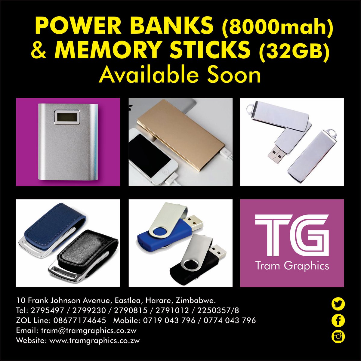 tramgraphicszim's tweet image. #powerbanks #memorysticks