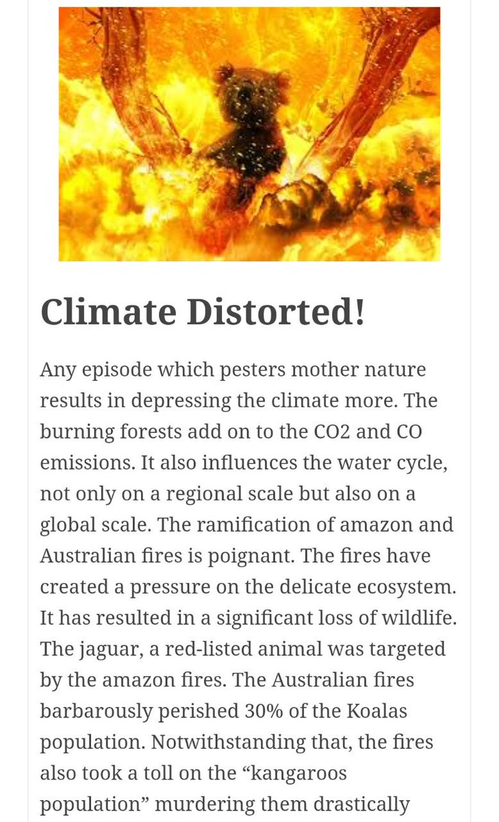 essaylikhnewala's tweet image. To read the full article on The Burning Forest- a climatic furry??
 visit our site 
essaylikhnewala.com
#forestfire #ClimateCrisis #amazonforestfire #australiahushesfire
@UNICEF @GretaThunberg