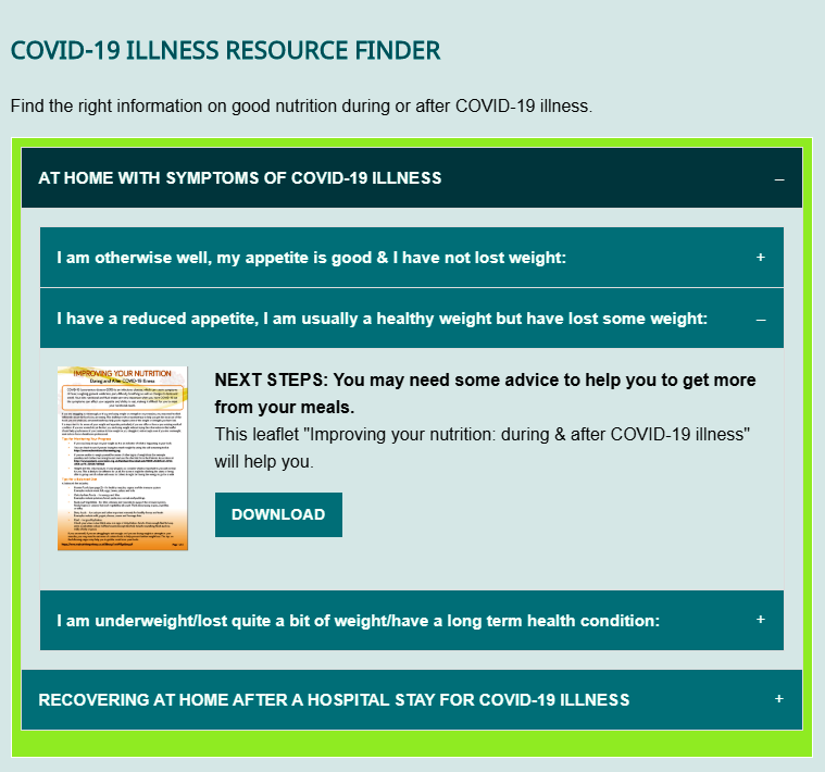 MNpathway's tweet photo. 3 new information leaflets to advise those who have COVID-19 illness, or who are recovering after the illness, on eating well to assist in their recovery have been launched by @MNPathway in conjunction with @BDA_Dietitians &amp; @BAPENUK  https://t.co/mRXQGfyRH2 https://t.co/Ex3BGdpbLO
