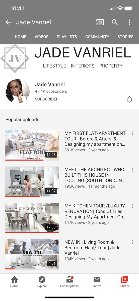 Jade Vanriel on  @YouTube I’ve been following Jade for a while! She bought her first property at 23! On her channel she documented the entire renovation project! She is also a very talented interior designer and has her own interiors collection  https://www.youtube.com/channel/UCH-CVDHB3tnVig3dZhwuNEQ