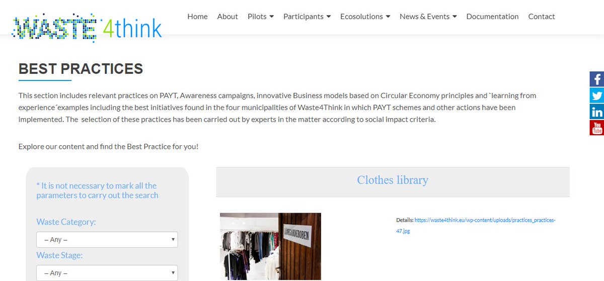 🔎Check out 🔍 New Best Practices search tool ➡️ bit.ly/35oK1mr For overview of relevant practices #PAYT, #awarenesscampaigns, innovative #businessmodels based #circulareconomy and best initiatives found in the four municipalities of <a href="/waste4think/">Waste4Think</a> collected in the project