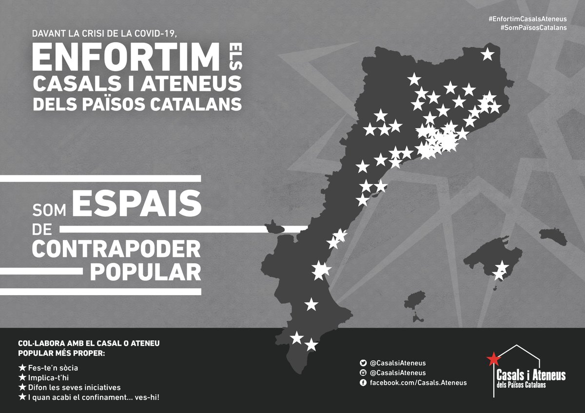 Ateneuvilanovi's tweet photo. ✊😷L’Ateneu treballa per la transformació social, política i cultural de la nostra vila i dels Països Catalans, des de l’Esquerra Independentista #agendaPPCC
#EnfortimCasalsAteneus dels Països Catalans! @CasalsiAteneus https://t.co/dpiJQ1ZIxx