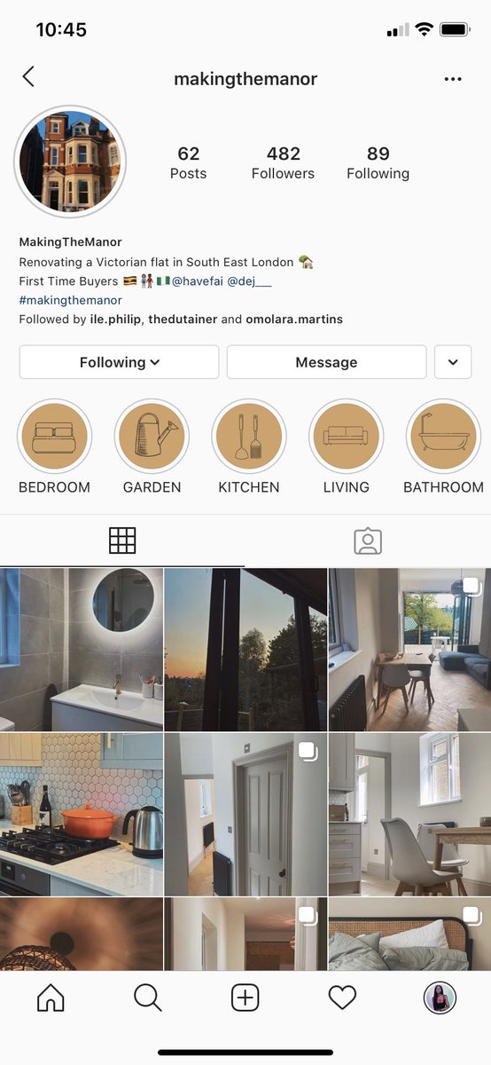 makingthemanor on  @instagram A young black couple renovating a Victorian flat in South East London - they have such impeccable taste!  https://instagram.com/makingthemanor?igshid=ft4smc4vbwxu