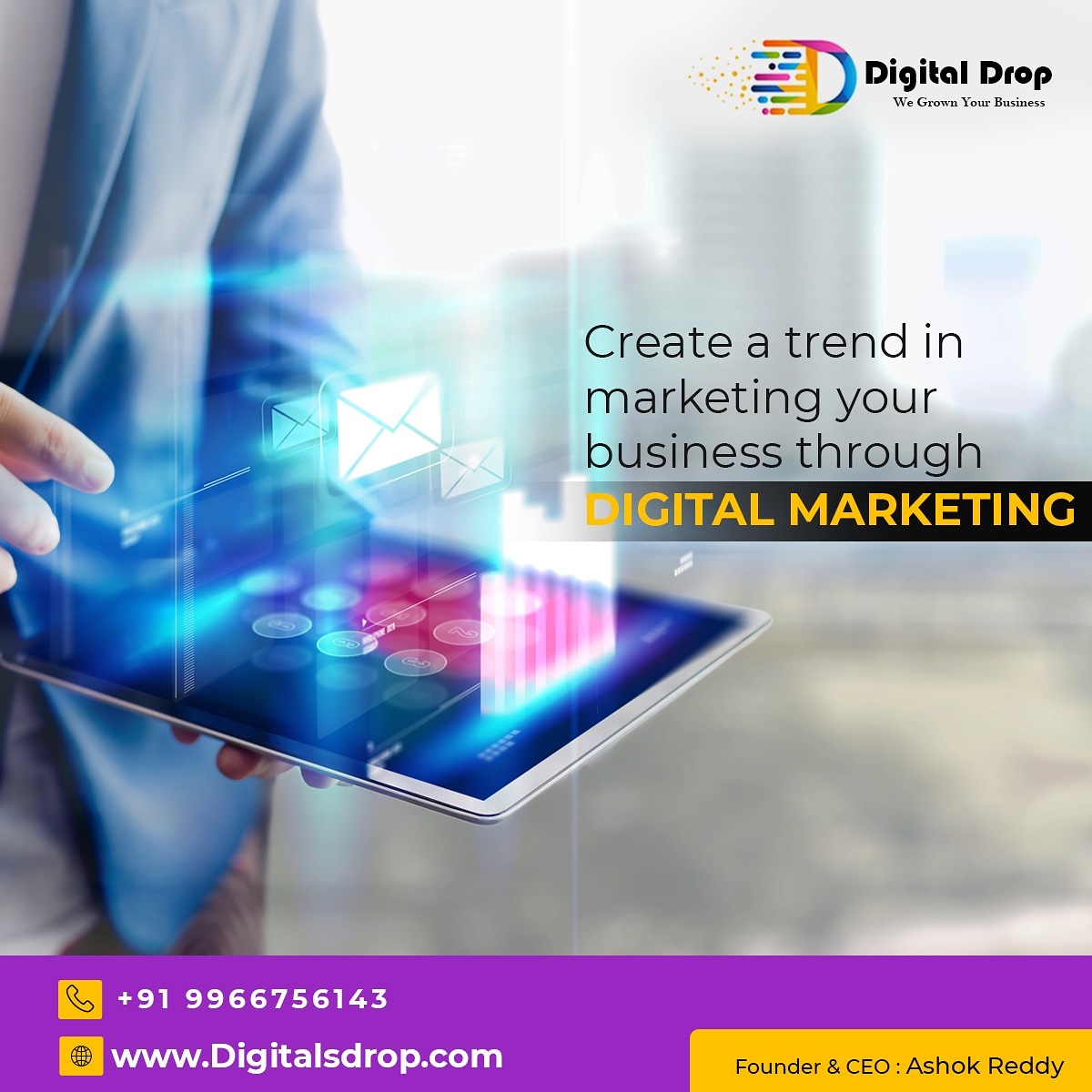 Digitaldrop2's tweet image. Create a Trend in Marketing your Business through DIGITAL MARKETING
#DIGITAL MARKETING #WEB DESIGNING #DIGITALDROPSOLUTIONS