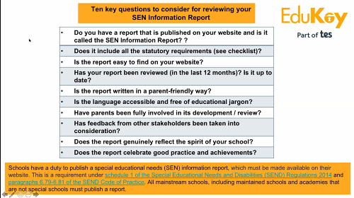 AutisticPb's tweet image. Really useful; ten key questions to consider for reviewing a SEN Information Report. @NataliePacker @provisionmap #edukeysend #SENDTwitterCommunity