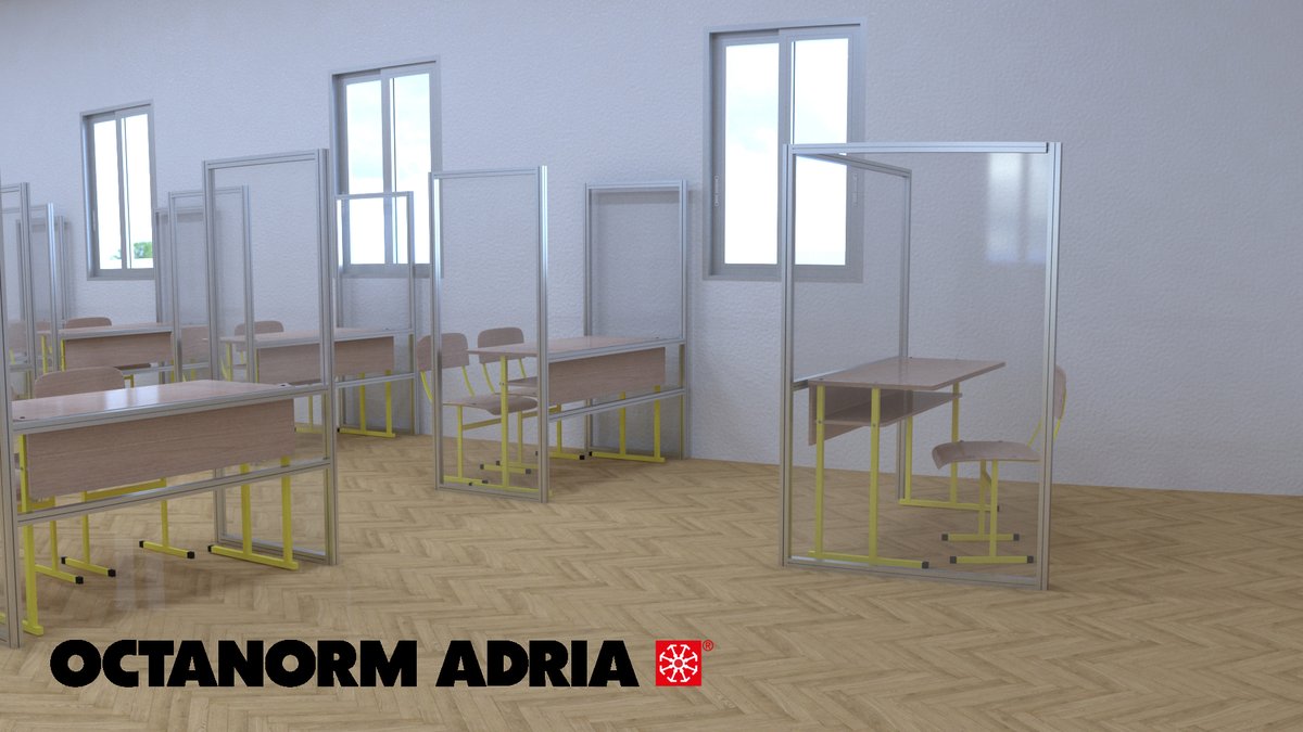 OctanormAdria's tweet photo. Šole in ostale izobraževalne ustanove bodo spet zaživele. Srečali se boste s svojimi sodelavci in učenci. Poskrbeti bomo morali za zaščito sebe in vseh, ki nas obdajajo.

Z lahkimi, prozornimi zaščitnimi stenami ogradimo učiteljske katedre ali mize učencev.
#šole #covid19 https://t.co/XZLPs33xWC