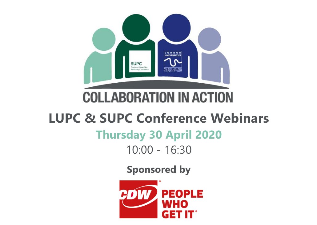 CDW_UK's tweet photo. @CDW_UK is pleased to be sponsoring today's online @lupconsortium and @supc_uk conference. Find out more and download the programme of events here! https://t.co/ztKX08JuZ6 #WeGetProcurement #peoplewhogetIT https://t.co/YaDYjH53rq