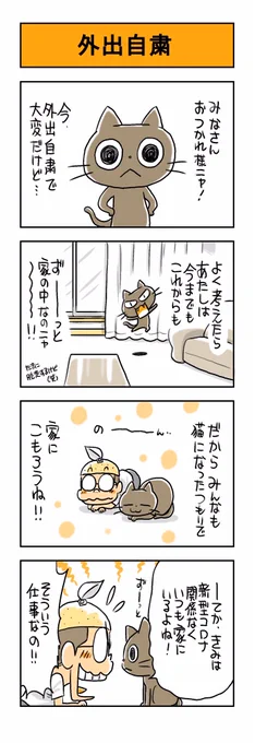 うちのネコは飼い主に優しい。「外出自粛」#猫漫画 #黒猫 #猫 #ネコ #保護猫 #うちのネコは飼い主に優しい 