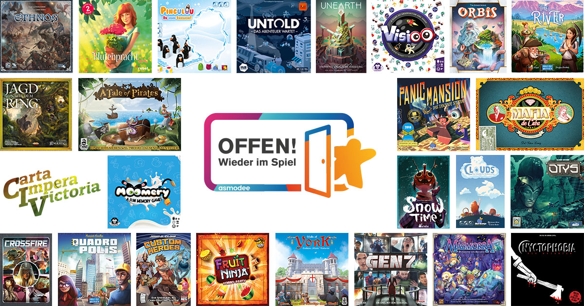 Wir starten die Initiative "Offen! Wieder im Spiel":
Aktuell machen sich über 33.000 Spiele auf den Weg zu unseren Händlern, die sie mit diversen Aktionen an euch weitergeben werden.
Hier gibt es mehr Infos und die teilnehmenden Händler:

wieder-im-spiel.de/asmodee-schenk… 

#WiederImSpiel