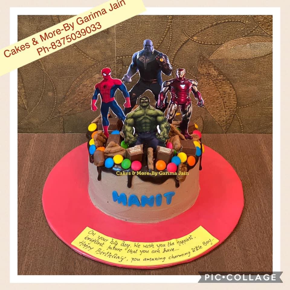 cakesnmorebygj's tweet photo. #CreamCake #AvengersCake #ChocolateCake #ChocolateDripCake #ThanosCake #SpiderManCake #IronManCake #HulkCake https://t.co/bbVq6i2Irw