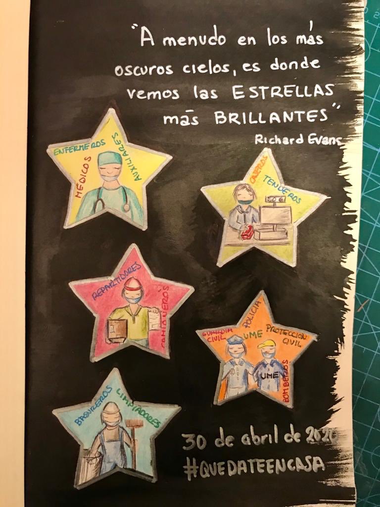 leogandarias's tweet photo. Hoy el dibujo de @Isabel_n_g dedicado a todos los que se ponen en riesgo para atender nuestras necesidades. https://t.co/3YFGGt5gYI