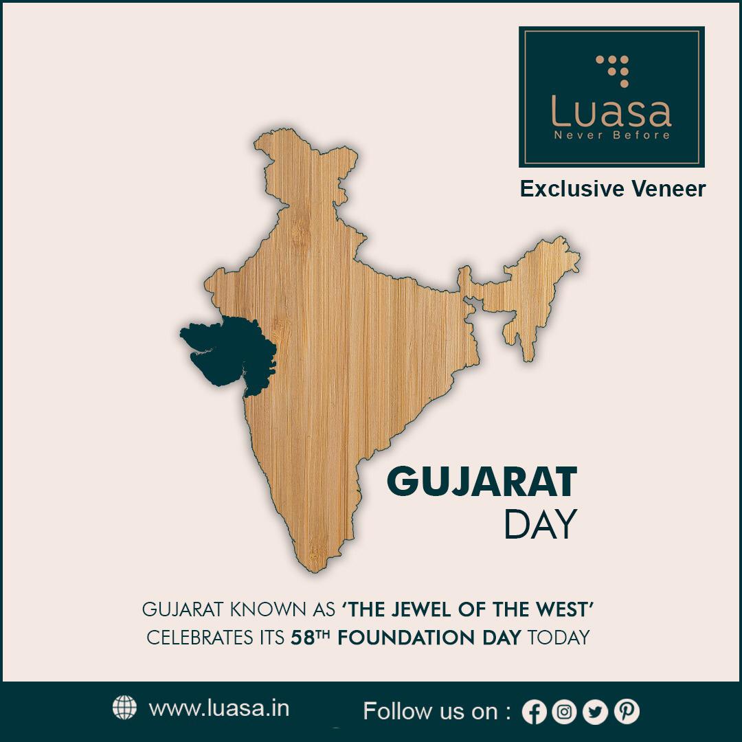 Luasa12's tweet photo. Let's celebrate the Glory, Greatness and Grace of Gujarat on the occasion of Gujarat day!!

Happy Gujarat Foundation Day!

#gujarat #foundationday #glory #greatness #grace #gujaratstate #Luasa #woodveneer #Veneer https://t.co/qEQkWZCgKz