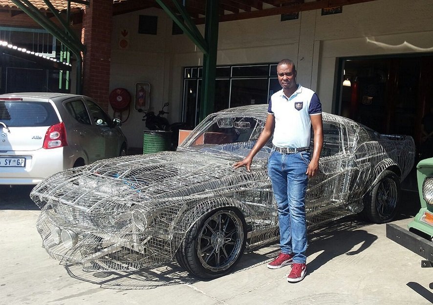 Its_Khaya_'s tweet photo. Conty Fonane  built a Replica of a Ford Mustang 1967 entirely out of wire
This honestly deserves endless retweets https://t.co/9hrVe5hJ2x
