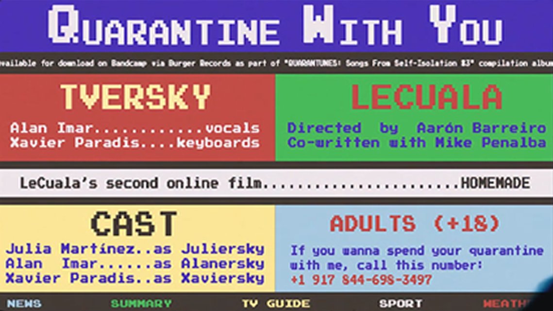 Vídeo dirigido por Aaron Barreiro para "Quarantine with you", un nuevo tema funk-pop de  <a href="/tverskymusic/">TVERSKY</a>. creado durante (y sobre) el confinamiento.
🎥 astredupop.com/poptv200429a.h…