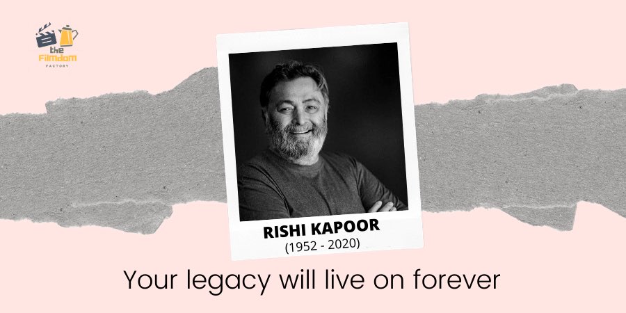 Filmdomfactory's tweet photo. Yesterday Irrfan khan and today legendary veteran actor Rishi Kapoor. 
Legend gives legend to our fortunes #RanbirKapoor Our heartfelt condolences to the family. 
May his soul rest in peace! #riprishikapoor #RishiKapoor https://t.co/oIWfTeRg6p