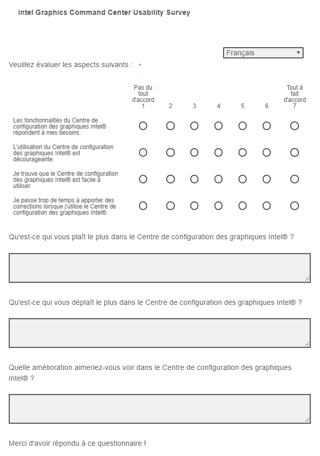 Nickko's tweet photo. Je reçois une invitation pour participer à un questionnaire sur l'experience utilisateur par @IntelFrance ce matin j'imaginais tomber sur un affreux et obsolète NPS et quelle surprise, je tombre sur un #UMUX et un questionnaire en bonne et dûe forme. #Bravo @Intel #UX https://t.co/lEGVALGqTV